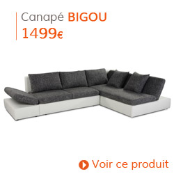 Decoration contemporaine - Canapé d'angle BIGOU blanc