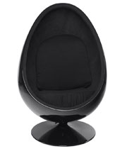 Fauteuil oeuf COCOON noir-noir