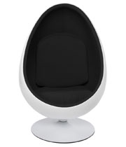 Fauteuil oeuf COCOON blanc-noir