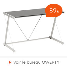 Rentree 2015 Alterego - Bureau QWERTY en verre noir