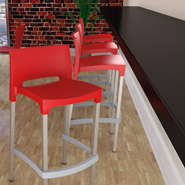 Tabouret de bar MATY rouge - bar commercial