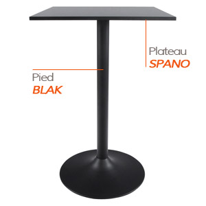 Pied BLAK et plateau SPANO - Table composée Alterego