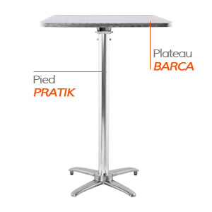 Pied PRATIK et plateau BARCA - Table composée Alterego