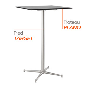 Pied TARGET et plateau PLANO - Table composée Alterego